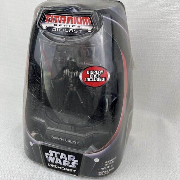 Hasbro 2005 Star Wars Titanium Series Darth Vader Display Case Poseable Helmet - Picture 2 of 7